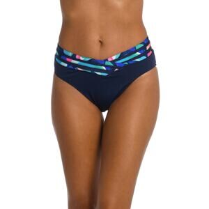 La Blanca V-Front Navy Blue High Waist Bikini Swimsuit Bottoms Size 12